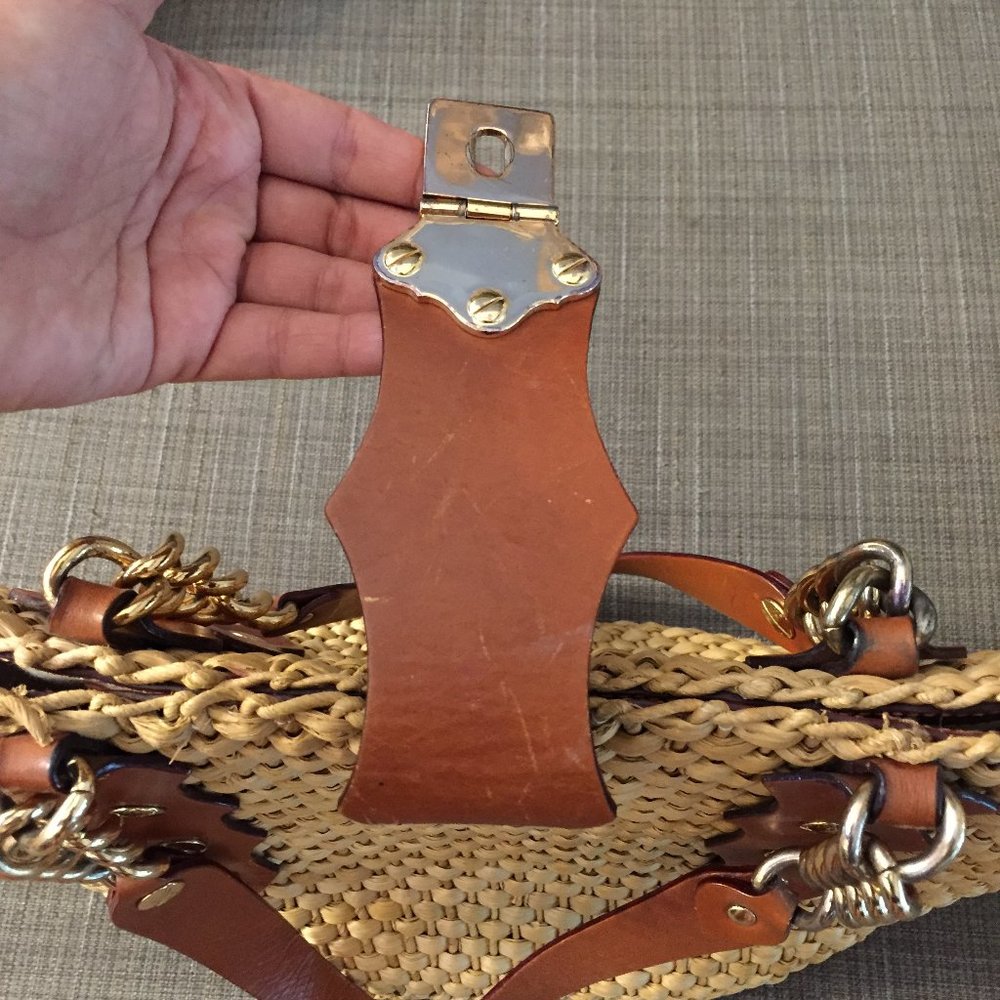MICHAEL KORS Brown leather straw tote - Picture 6 of 13
